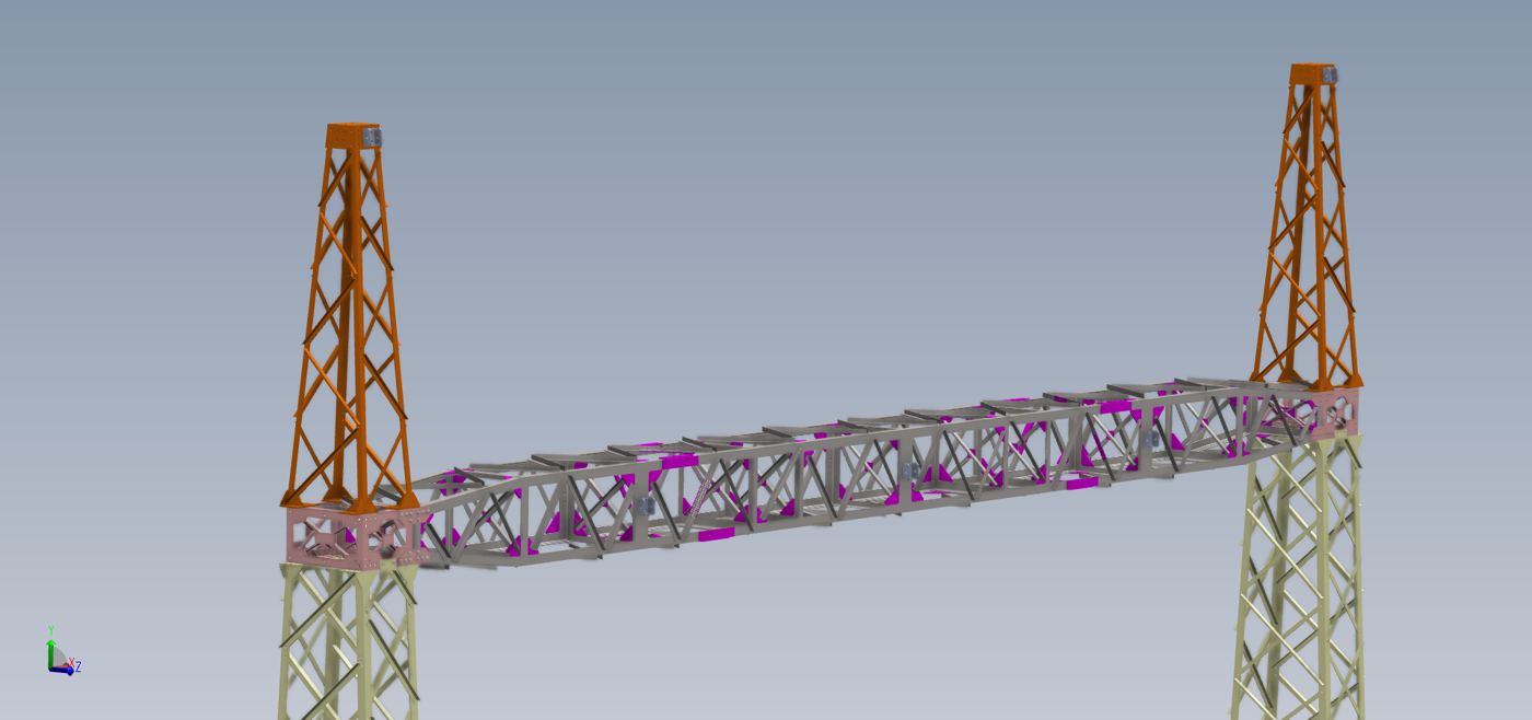 Modelo 3D de pórtico treliçado